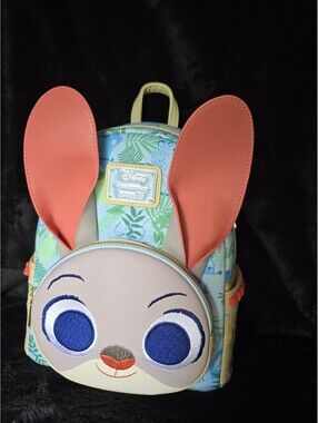 Loungefly Zootopia 2 Judy Hopps Mini Backpack Blue Green Beige Pink Tropical